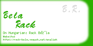 bela rack business card